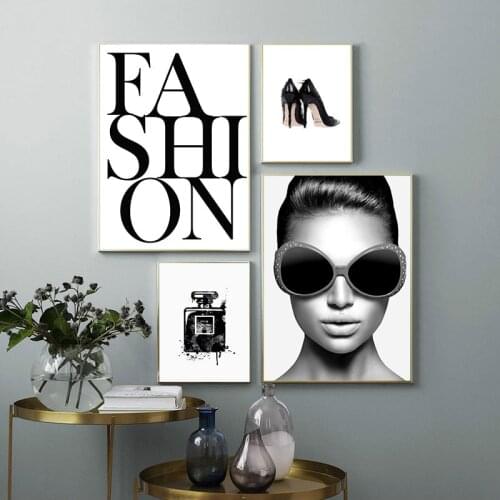 High Heels Perfume Fashion Vintage Canvas Art Print Women Modern Wall Art Pictures Canvas Painting For Living Room Decor