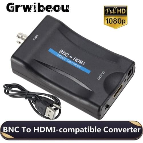 Grwibeou BNC To HDMI-compatible Converter with Cable 1080P/720P Display Video Conversor Surveillance Monitor TV signal Converter