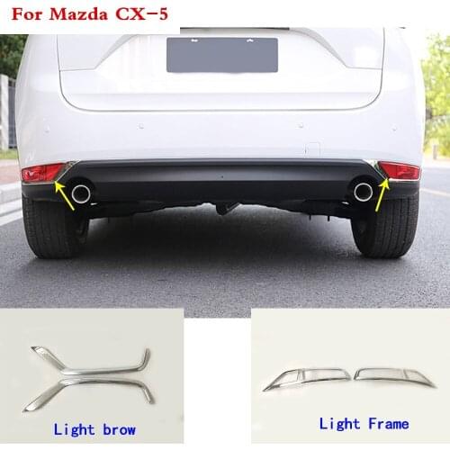 Car body ABS Chrome cover trim back tail rear fog light lamp frame stick ABS 2 For Mazda CX-5 CX5 2nd Gen 2017 2018
