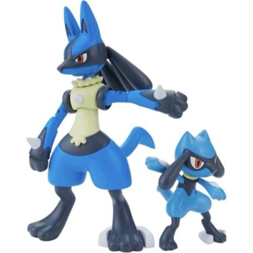 Pokemon Figures Handsome Lucario Kawaii Riolu Assembled Model Toys No Tools Needed Simple Highly Reproduced Anime Child Gift