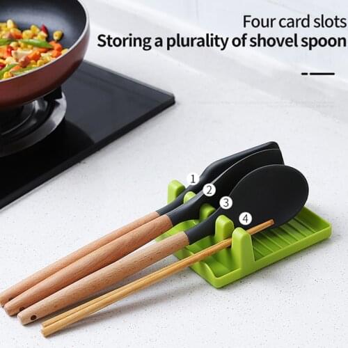 Kitchen Spatula Rack Drag Household Spoon Chopsticks Spatula Mat Kitchen Storage Rack Multifunctional Plastic Pot Cover Rack