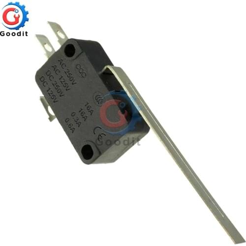 10pcs Mini Micro switch SPDT 16A 250VAC Long Lever V3 Microswitch Micro Normally Open Close long lever arm Limit Switch On Off