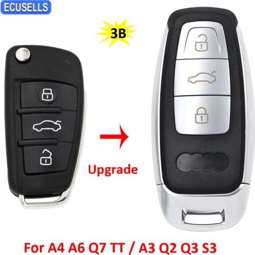 Modified Remote Car Key Shell Keyless Smart Key Case Upgrade for Audi A4 A6 Q7 TT A3 Q3 R3 Q2 S3 RS3 Remote Key Cover