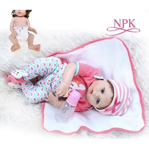 56CM slicone soft reborn baby full body girl bebe doll reborn Bath toy hand rooted curly fiber hair Anatomically Correct doll