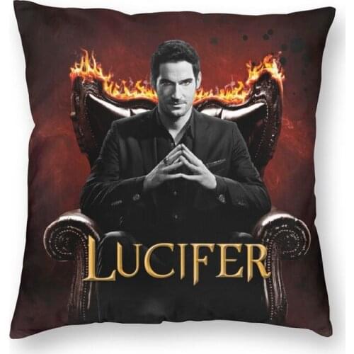 Devil King Lucifer Morningstar Throw Pillow Cover Home Decor Square TV Show Cushion Cover 45x45cm Pillowcase for Living Room