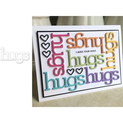 2021 New Hugs Letters DIY Metal Cutting Dies for Scrapbooking Stencil Knife Mould Blade Punch Model Craft Decoration Template