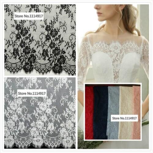 New 7Colors Eyelash Lace Fabric ,Wedding Dress Decoration.Table Cloth DIY Handmade Width 70cm 3Ms/lot