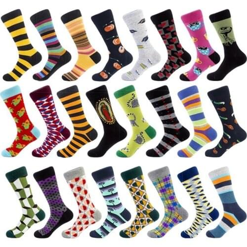 Peonfly Newly 2020 Cotton Casual Personality Design Hip Hop Streetwear Happy Socks Gifts for Men Brand Quality