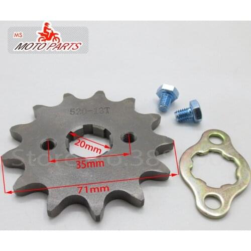 Front Engine Sprocket 520# 13T Teeth 20mm For 520Chain With Retainer Plate Locker Motorcycle Dirt Bike ATV Parts