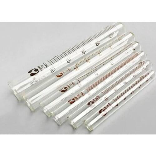 5pcs Flat mouth test tube with tick mark,5ml/10ml/15ml/20ml/25ml/50ml,Glass round bottom test tube