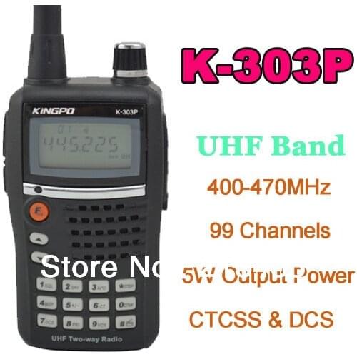 Kingpo K-303P UHF 400-470MHz 5W 99CH FM Portable Two-way Radio Handheld Transceiver