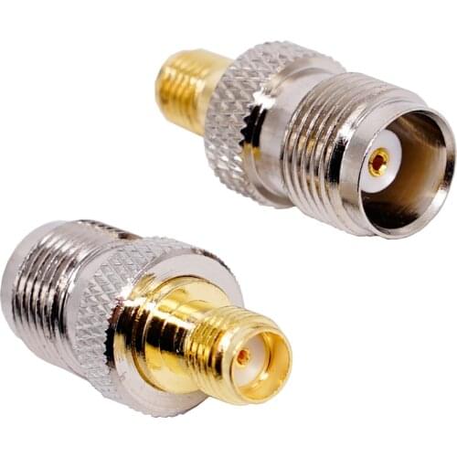 2PCS RF Connector SMA female to TNC female jack adapter