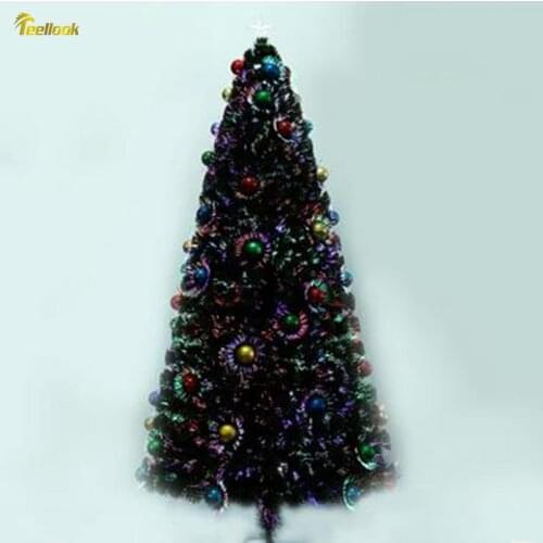 Teellook 2.1M / 210CM green plating ball decorative fiber Christmas tree shopping mall decoration site scenery Christmas
