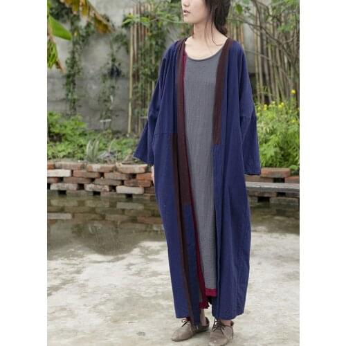 Women Loose Patchwork Spring Autumn Trench Coat Outerwear Ladies Spliced Long Coat Female Topcoat