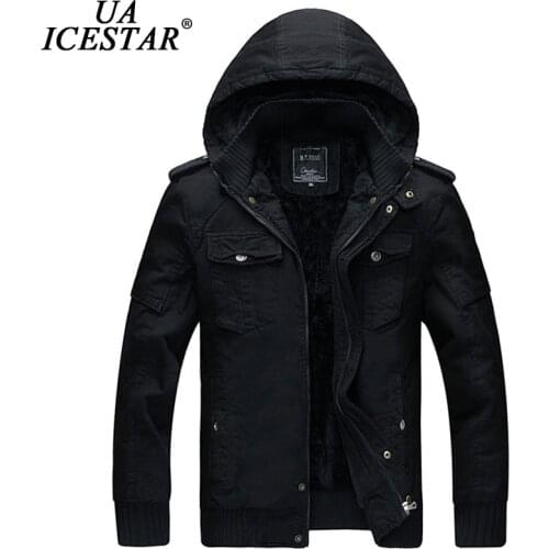 UAICESTAR Winter Jacket Men Thicken Warm Washed Cotton Brand Casual Fashion Slim Men Motorcycle Jacket L-5XL Large Size Clothing