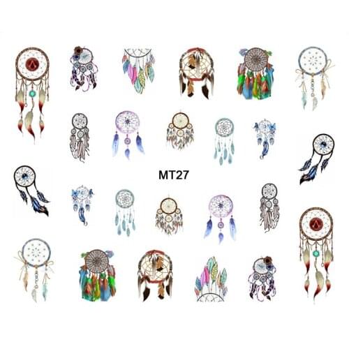 1 Sheet Nail MT27 Beauty Color Dream Catcher POP Nail Art Water Transfer Sticker Decal For Nail Art Tattoo Tips DIY Nail Tool