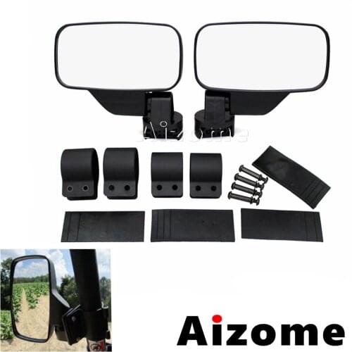 1Pair UTV Rearview Mirrors 1.75" & 2" Side Mirrors For For Polaris RZR Rangers Yamaha Rhino Bob Cat John Deere Gator XUV HPX RSX