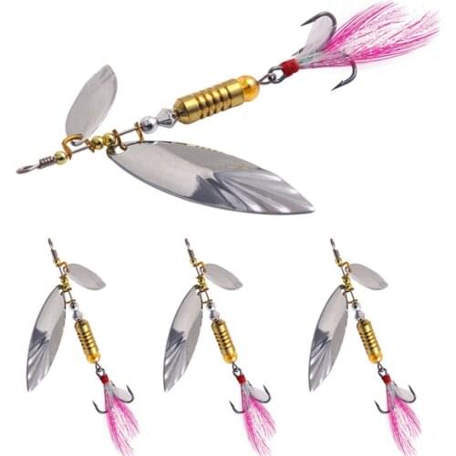 1PCS Metal Spinner Bait Spoon Fishing Lure 7g 10g Arttificial Bass Pike Hard Bait with Feather Hook Wobbles Sea Tackle Pesca