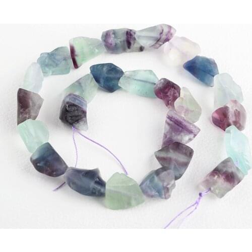 2pcs Natural Fluorite Irregular Stone Beads For Jewelry Making DIY Bracelet Necklace Material about 13X18mm Strand 15.5