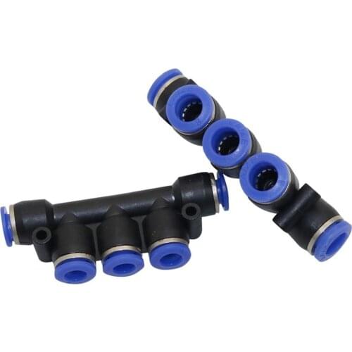 5 pcs 6mm,8mm 5-way Slip lock Quick Connectors Garden Greenhouses Humidification Industry Mist cooling Connection Fittings