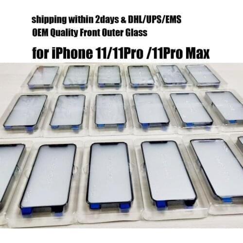 500PCS Front Outer Touch Screen LCD Glass Lens Replacement for iPhone 12 Mini 11 Pro Max with OCA Sticker