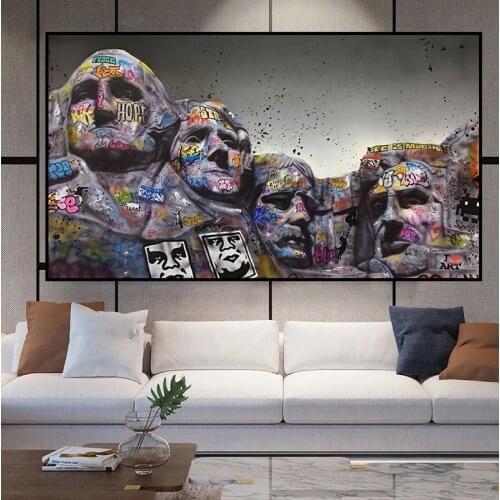Abstract Graffiti Art Canvas Printings President Hill Canvas Painting Wall Posters Prints Pictures Home Decor Figure Painting
