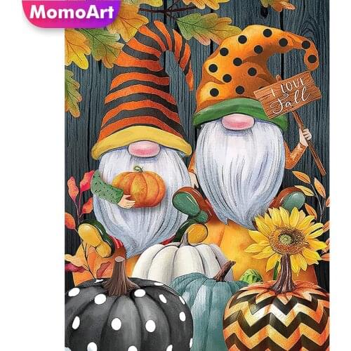 MomoArt Diamond Embroidery Full Square Thanksgiving Diamond Mosaic Santa Painting Cross Stitch Picture Pumpkin Handmade Gift