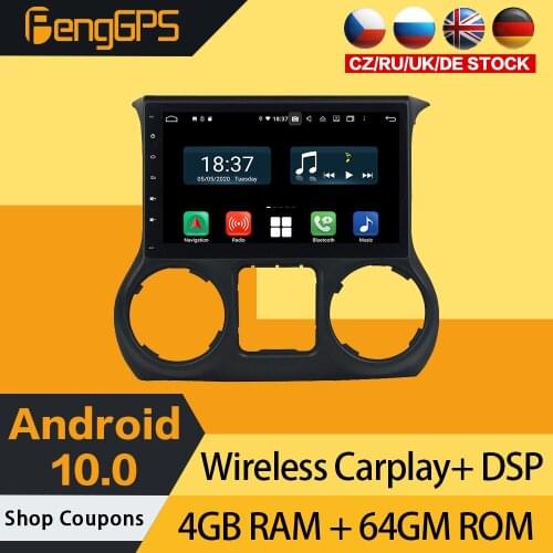 Android 10.0 DVD Player For Jeep Wrangler 2011-2018 Car Stereo Touchscreen Multimedia GPS Navigation Headunit Radio Carplay PX6