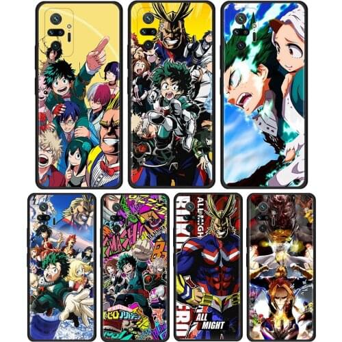 My Hero Academia Cover For Xiaomi Redmi Note 10 Pro 8T 9T 7 8 9 Pro 9S 10 5G 9A 8 Pro Cell Phone Case Black Soft Shell Coque