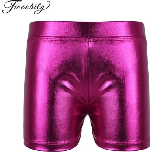 Sequins Children Girls Swimming Trunks Kids Patent Leather Shiny Shorts Bottoms for Ballet Sports Gymnastic Workout Swimming
