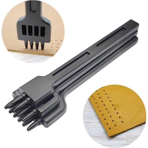 4 5 6mm DIY Round Row Leather Stitching Punch Tools Alloy Steel 2/4/6/Hole Spacing Hole Punches Cutting Leather Sewing Supplies