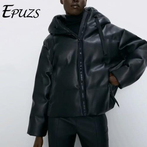EPUZS Women's Leather Down Jackets