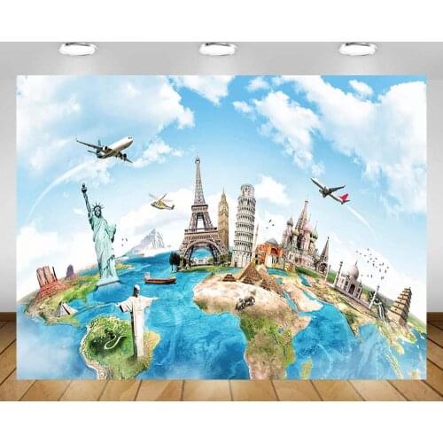 Mehofond Travel World Wedding Photography Backdrop Famous Architecture Eiffel Tower Children Background Photo Studio Photocall