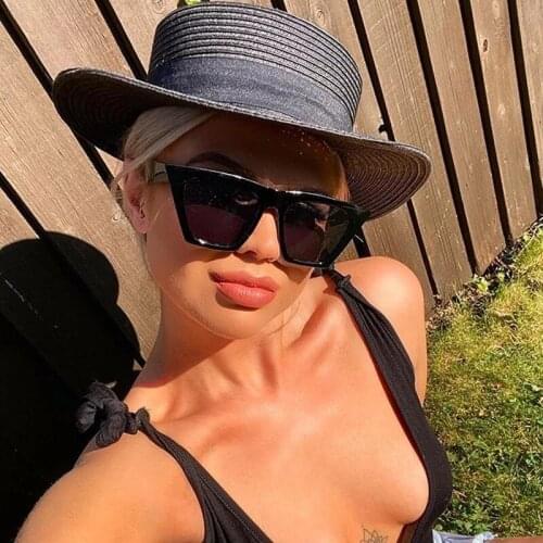 HKNA 2021 Cat Eye Sunglasses Women Gradient Vintage Glasses Women/Men Retro Cat Eye Sunglasses Clear Gafas De Sol Mujer UV400