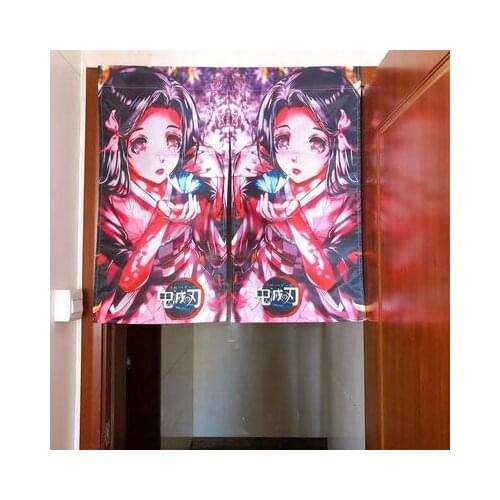 IVYYE Kimetsu no Yaiba Fashion Anime Door Curtain Decoration Home Textile Cartoon Half Curtains Bedroom Kitchen