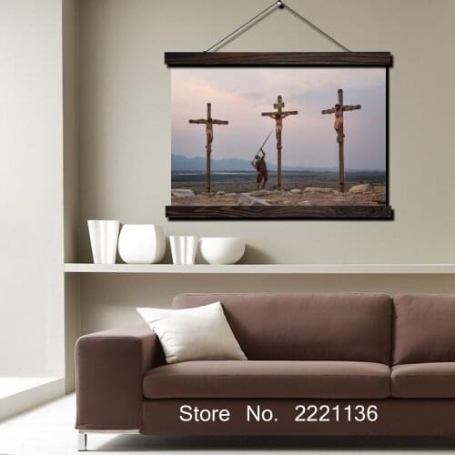 Jesus on the Crossings HD Print Scroll Paintings Wall Art Printed Hanging Framed Canvas Painting Modern Home Decoration