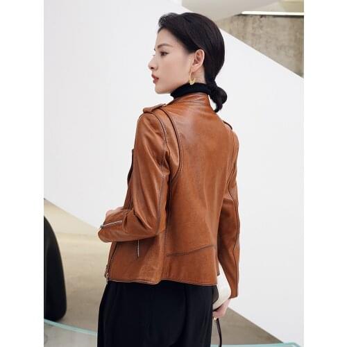 Leather leather womens short 2020 spring and winter new locomotive slim jacket women