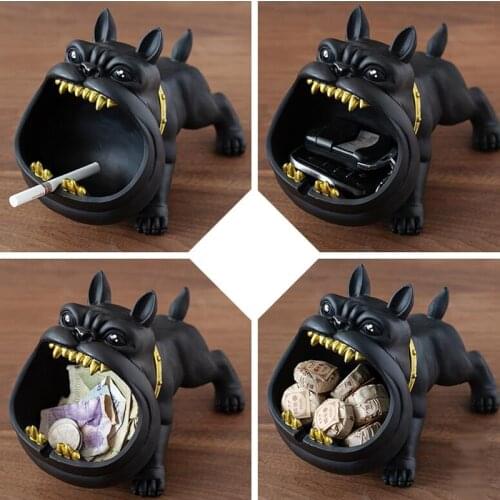 Personality cartoon dog ashtray living room coffee table decoration Anti-ash portable ashtray Home Hotel Office Supplies/Gifts