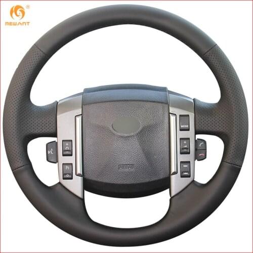 MEWANT for Land Rover Old Range Rover Sport 2005 2006 2007 2008 Black Genuine Leather Car Steering Wheel Cover Accessories Parts