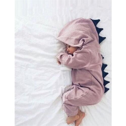 Cute Dinosaur Baby Girl Boy Jumpsuits 0-24M Fall Winter Newborn Infant Baby Cotton Romper Long Sleeve Zipper Outfits Clothes