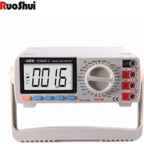 RuoShui VC 8045 Multimeter True RMS 19999 counts High precision Desktop Multimetro for electrician Transistor Capacitance tester