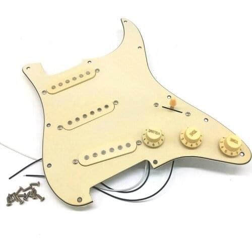 Electric Guitar Pickguard Pickups Loaded Prewired Scratch Plate Assembly SSS Yellow