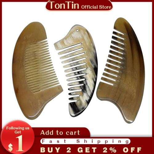 Pure Horn Comb Genuine Natural Qnti-static Hair Loss Household Massage Comb Non-plastic