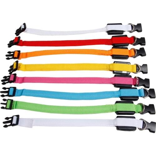 Nylon Dog Collar Flash Night Safety LED Glow Dog Harness Pet Supplies Cat Collars Accessories Dogs Luminous Fluorescen