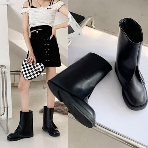 New Luxury Chelsea Boots Women Ankle Boots Chunky Winter Shoes Platform Ankle Boots Slip On Chunky Heel Boot Brand Designer