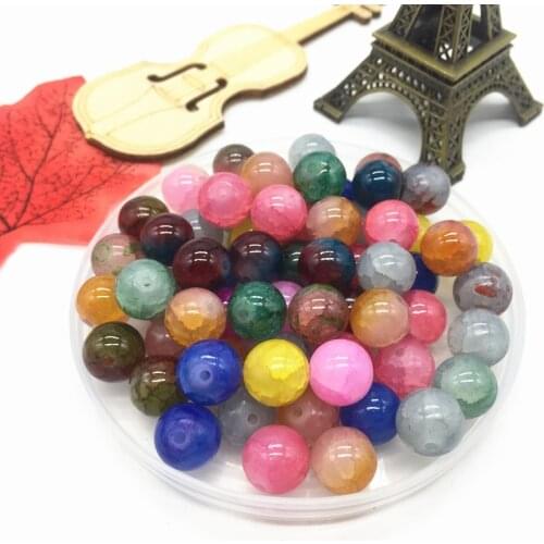 New 6 8 10mm Glass Charm Floral beads Loose Spacer Beads Stone DIY Jewelry Making Beads