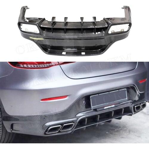 GLC Rear Bumper Guard Rear Lip Diffuser with Exhaust Tips for Mercedes Benz GLC C253 coupe Sport GLC300 GLC250 GLC63 2017-2019