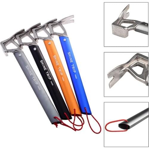 Outdoor Camping Tent Hammer Stainless Steel Tent Peg Accessory Mountaineering Hiking Stainless Steel Tent Nail Puller Hammer