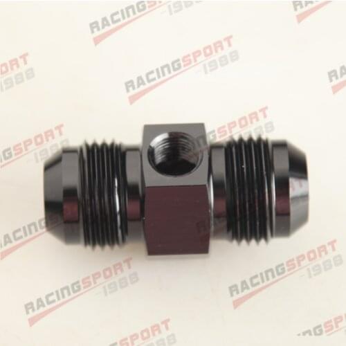 10AN AN-10 To 10AN AN10 Fuel Pressure Gauge Fitting Adapter 1/8" NPT Black/blue