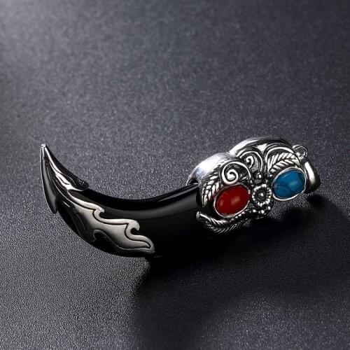 2018 Direct Selling Carnelian Circle New S925 Pure Pulp Retro Personality Domineering Joker Men Wholesale Sterling Pendant